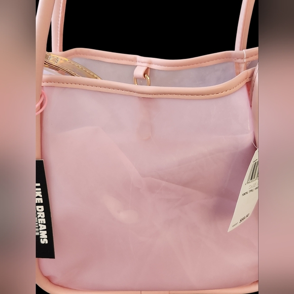 Pink Tote Bag with Gold Pouch - Picture 2 of 7